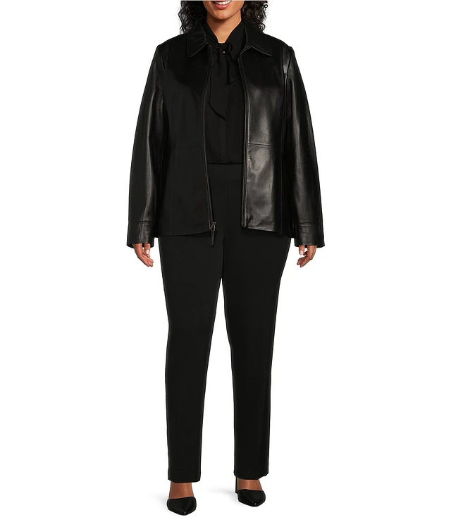 Dillards black leather jacket online