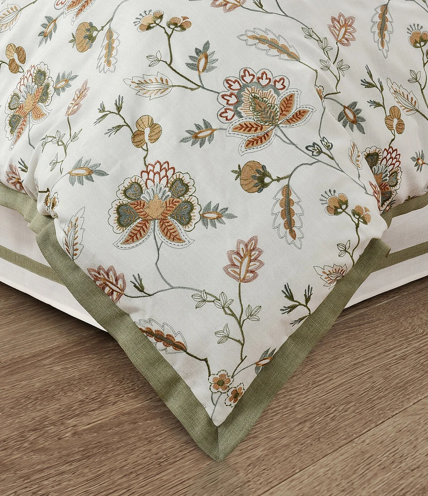 J. Queen New York Jacobean Embroidered Floral Comforter Set at