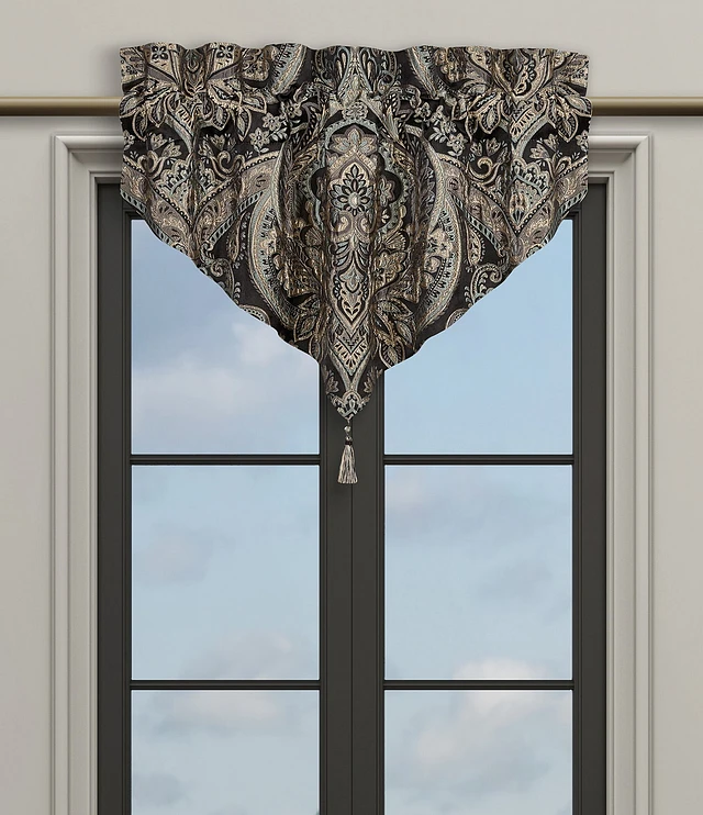 J. Queen New York Cascade Glacier Damask Window Treatments at