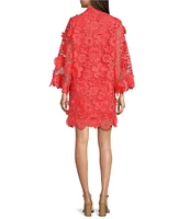 Apolina ワンピース　GaraDress Bellflower 3-5y J.Marie Seraphina Floral 3D Lace Split Round Button Up Neck
