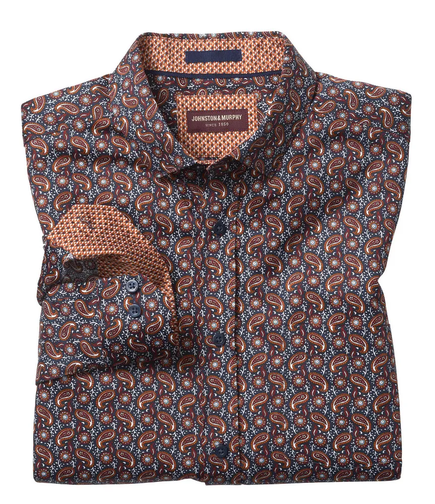 Johnston & Murphy Paisley Party Long Sleeve Woven Shirt | Hamilton