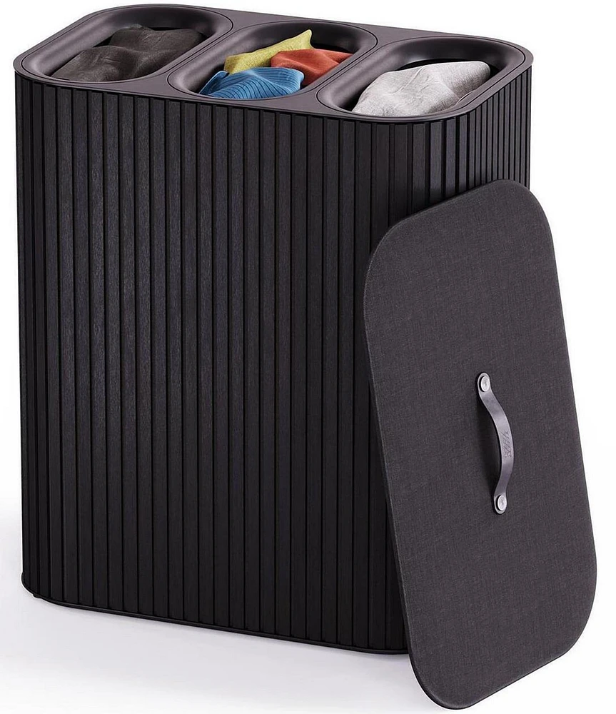 Joseph Joseph Tota Trio Luxe Bamboo Laundry Separation Basket, 90L