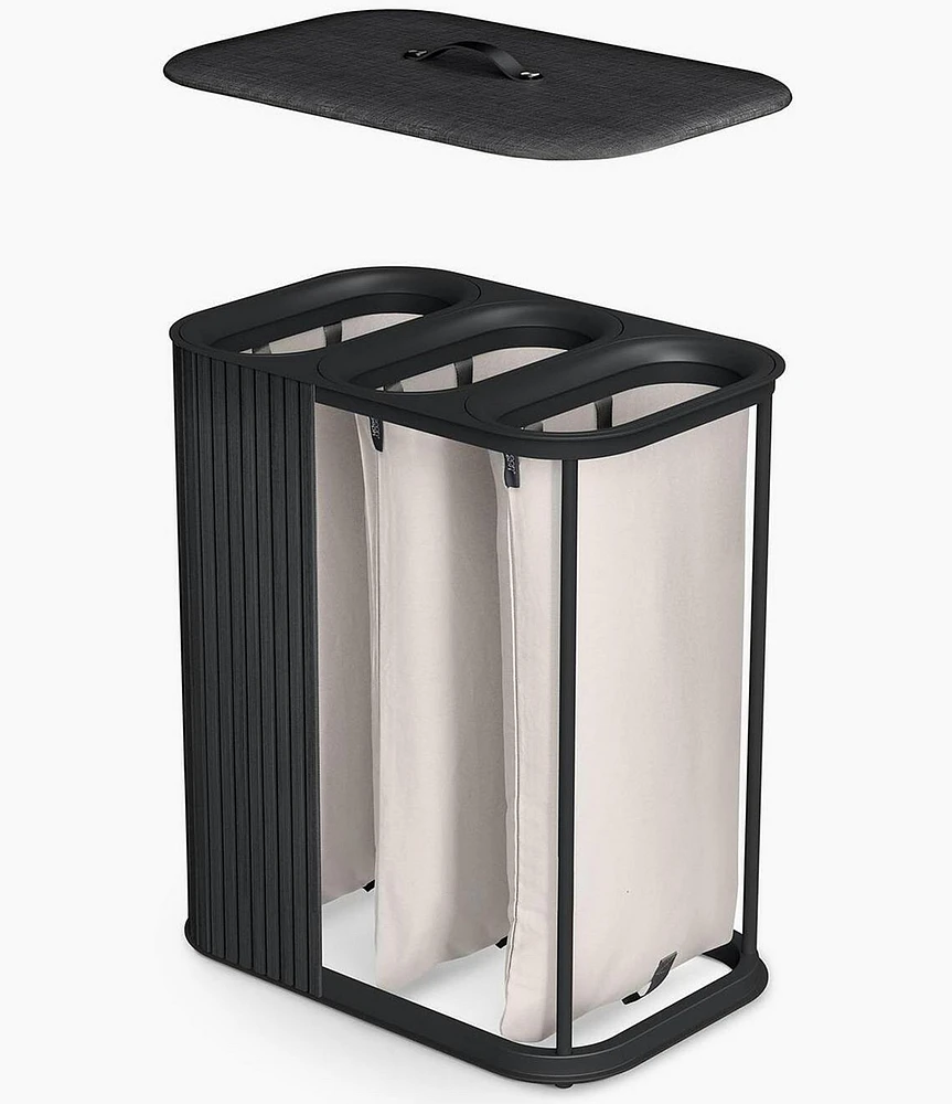 Joseph Joseph Tota Trio Luxe Bamboo Laundry Separation Basket, 90L