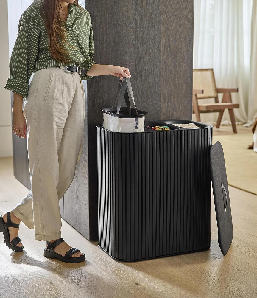 Joseph Joseph Tota Trio Luxe Bamboo Laundry Separation Basket, 90L