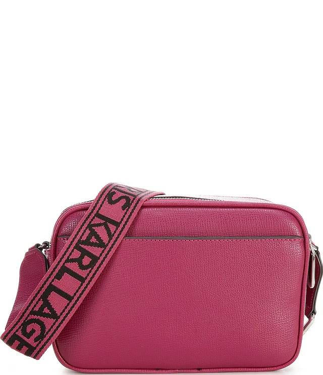 Karl Lagerfeld Paris Kosette Heart Shape sold Studded Crossbody Bag in Fuchsia Pink