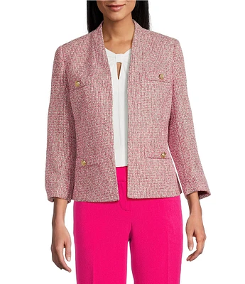 Loft Petite Metallic Tweed Collarless Jacket | The Shops at