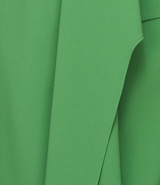 Kay Unger Stretch Crepe Keyhole Neck Sleeveless Drape Ruffle