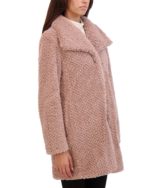Kenneth cole textured faux fur coat store