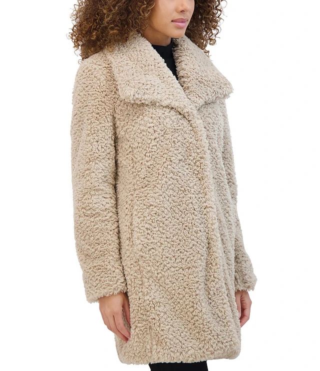 Kenneth cole new york textured faux fur coat shop