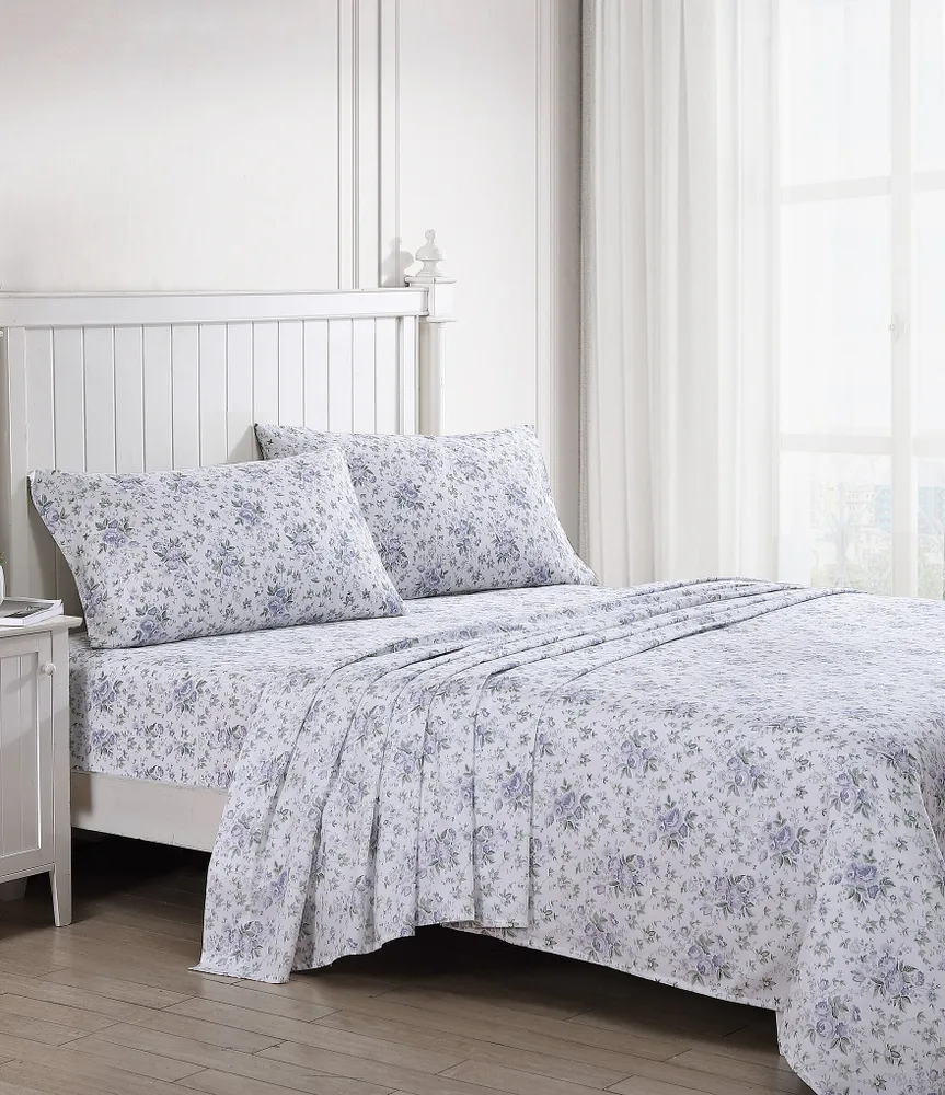 Laura Ashley Lilian newest Floral 4 Pc. Queen Sheet Set