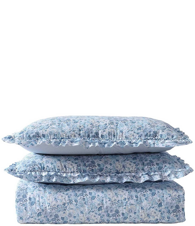 Laura Ashley Quartet Cashmere Blue Floral Microfiber Quilt Mini