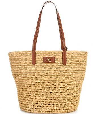 送関込☆RALPH LAUREN STRIPED TWILL LARGE EMERIE TOTE Striped Twill Large Emerie Tote