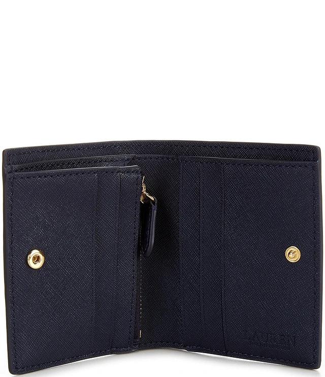 Lauren Ralph Lauren Compact Crosshatch Leather Bifold Wallet
