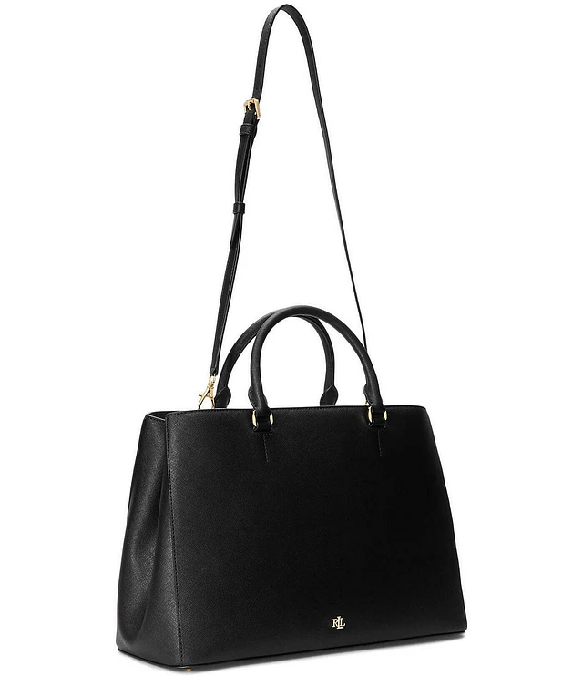 Lauren Ralph Lauren Marcy Large Embossed Leather Satchel Bag at