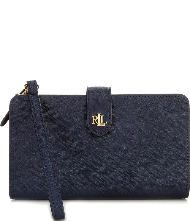 Lauren Ralph Lauren Compact Crosshatch Leather Bifold Wallet
