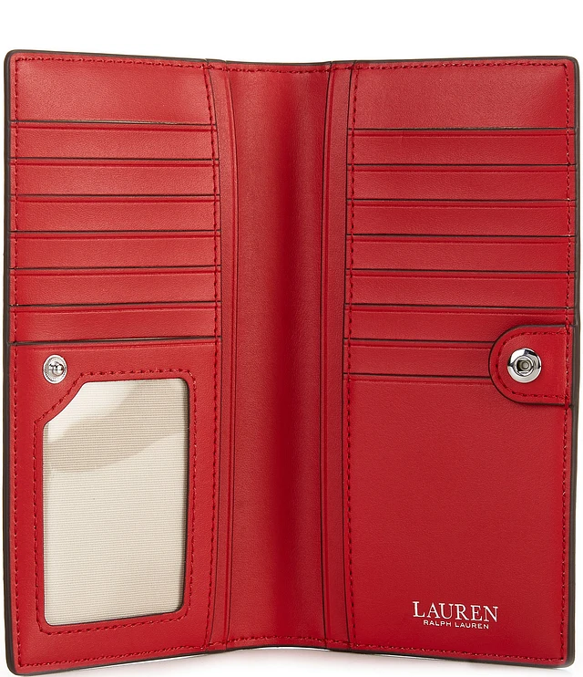国内発 Lauren Ralph Compact Crosshatch Leather 2つ折り財布 Lauren Ralph Lauren Crosshatch Leather Compact Wallet - Macy's