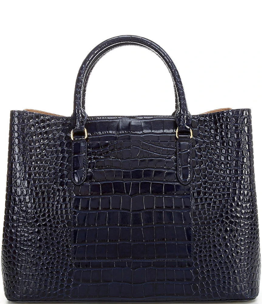 Lauren Ralph Lauren Marcy Large Crocodile Embossed Satchel Handle