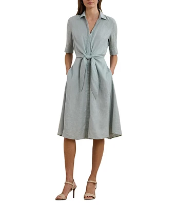 Ralph Lauren★Paisley Tie-Front Linen Shirtdress Paisley Tie Front Linen Shirtdress by Lauren Ralph Lauren