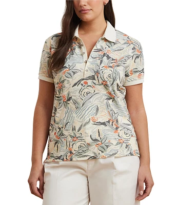 ラルフ・ローレン Lauren Ralph Lauren Plus Size Floral Cotton-Blend Short Sleeve Swe Lauren Ralph Lauren Plus Size Embroidered Polo Shirt | The