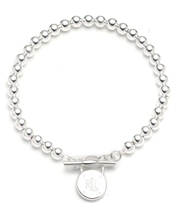 【Lauren Ralph Lauren】Pave & Pearl Beaded Bracelet♪ Lauren Ralph Lauren Two Tone Crystal Roundelle Herringbone