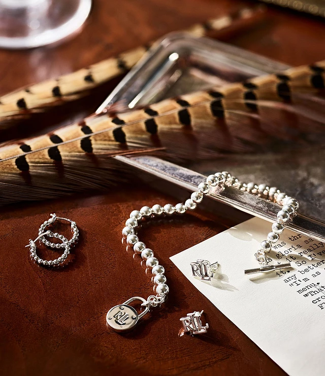 【Lauren Ralph Lauren】Pave & Pearl Beaded Bracelet♪ Lauren Ralph Lauren Pave & Imitation Pearl Beaded Flex