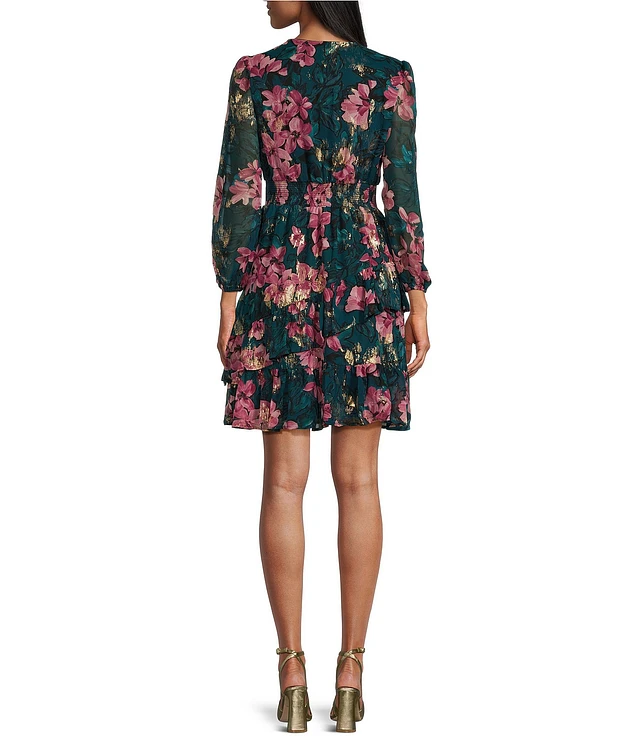 Leslie fay floral maxi dress online