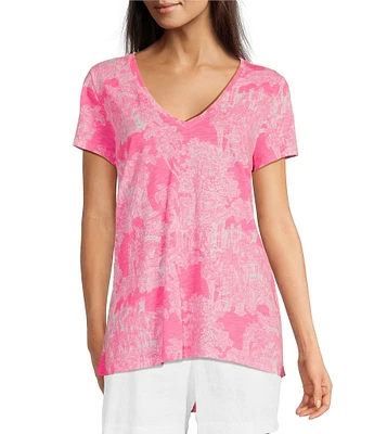 (取寄) リリー ピュリッツァー レディース メレディス ティー Lilly Pulitzer women Meredith Tee Cane Coral Crab Collab Lilly Pulitzer Women's Meredith Tee, Cane Coral Crab Collab