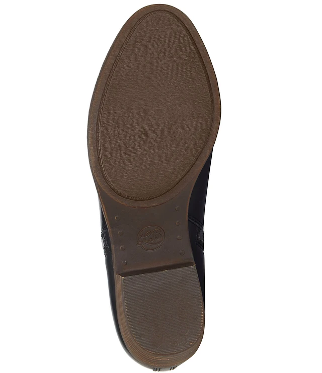 Lucky brand basel smooth leather zip block heel booties new arrivals