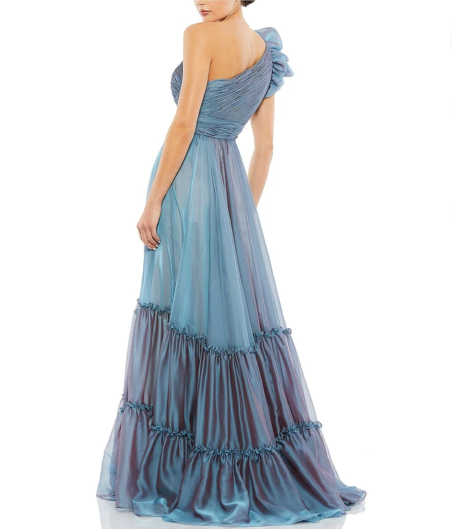 Mac Duggal ★ ONE SHOULDER RUFFLE TIERED BALLGOWN Mac Duggal Women's Ieena Ruffled One Shoulder Tiered Gown