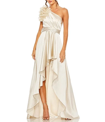 MAC DUGGAL フリル ガウンドレス Cut Out & High-Low Ruffle Pink Cut Out High Low Ruffle Gown - Mac Duggal