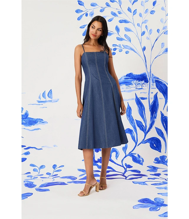 MAGGY LONDON ★ アシンメトリーヘム ミディドレス エレガント Maggy London Sleeveless Embroidered Eyelet Midi Dress