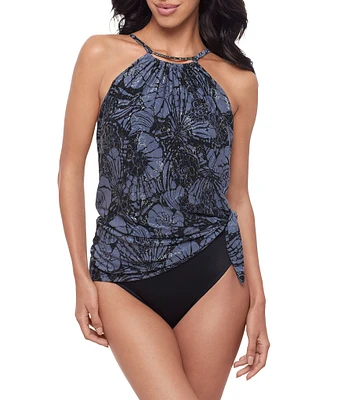 【INCHANT ME】High-Neck Layered One piece Miraclesuit Selenite Brio Printed High Neck Layered