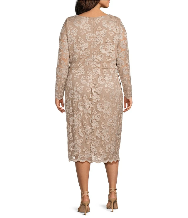 Marina long sleeve lace gown hotsell