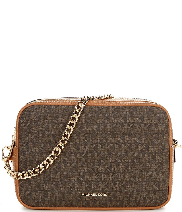 Michael Kors Bryant Logo Medium Double Zip Chain Camera Contrast