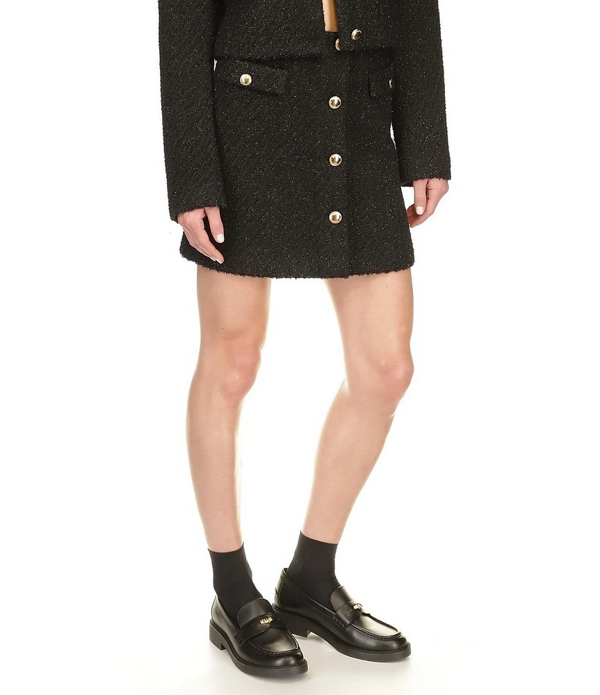 Michael Kors Eyelash Tweed Gold Button Coordinating Mini