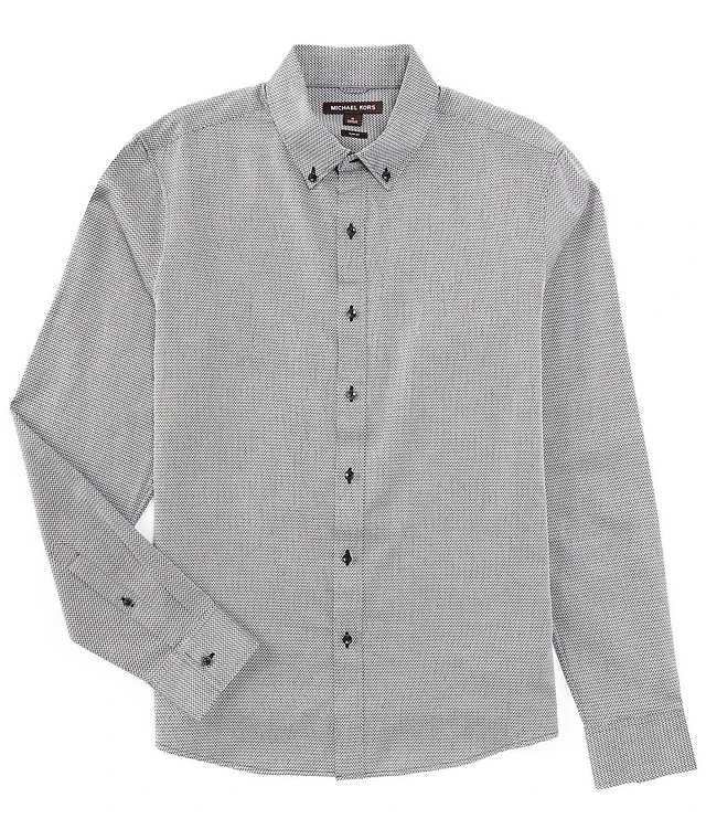 Michael Kors Slim Fit Empire Pinstripe Long Sleeve Woven
