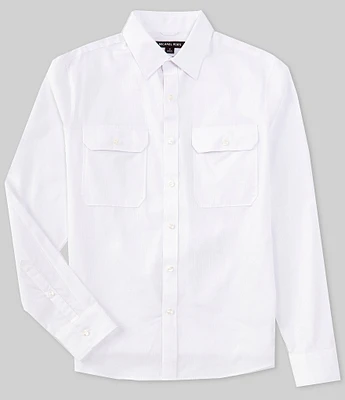 【送料&関税込】Michael Kors Buttoned Long-sleeved Oversized Michael Kors Shirt Mens Large Long Sleeve Button Down Top