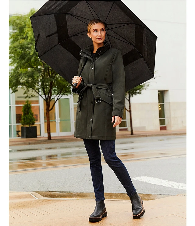 MICHAEL Michael Kors Stand Collar Belted Zip Front Anorak