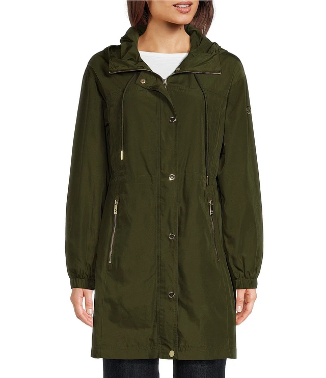 Bungee cord detail hooded parka cheap