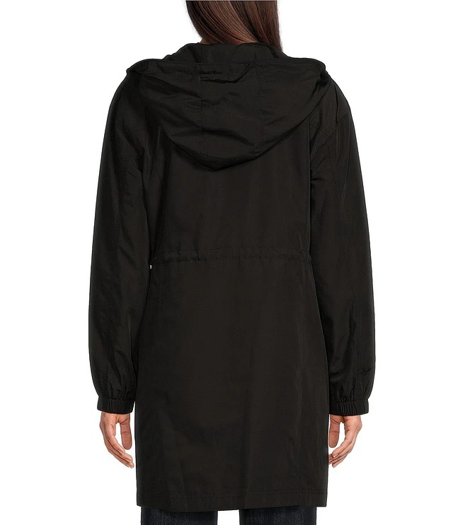 Bungee cord detail hooded parka top