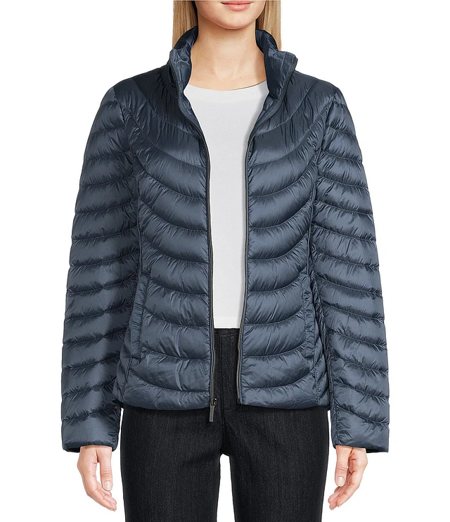 evzosrz Mens Puffer Jacket Stand Collar Zip Solid