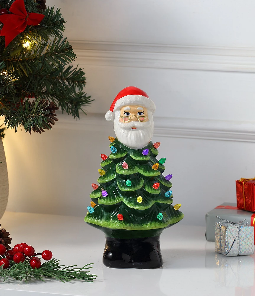 Mr. Christmas 8.5#double; LED Lighted Nostalgic Ceramic Santa Tree ...