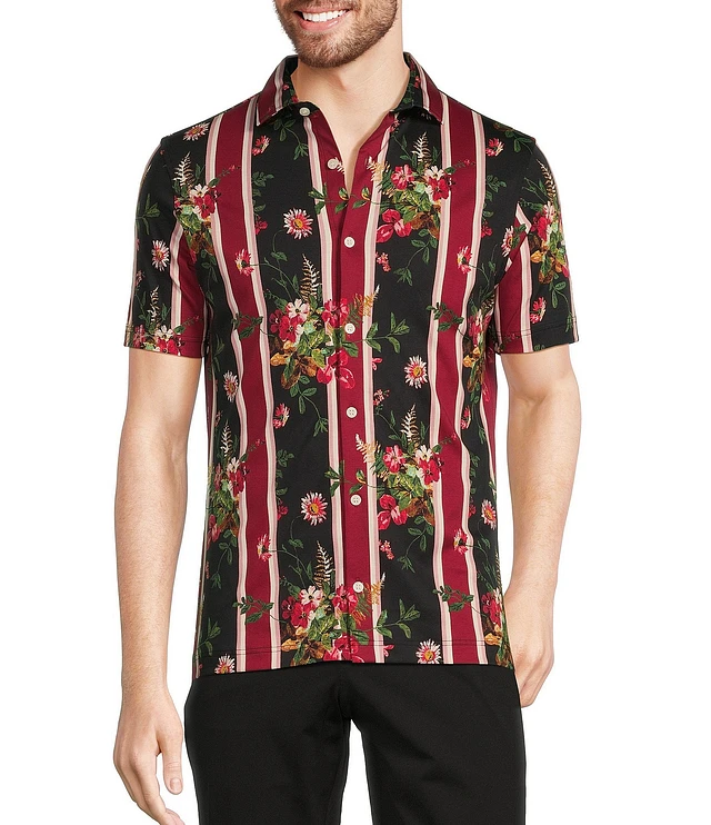 Murano From the Garden Collection Slim Fit Floral Stripe Coatfront