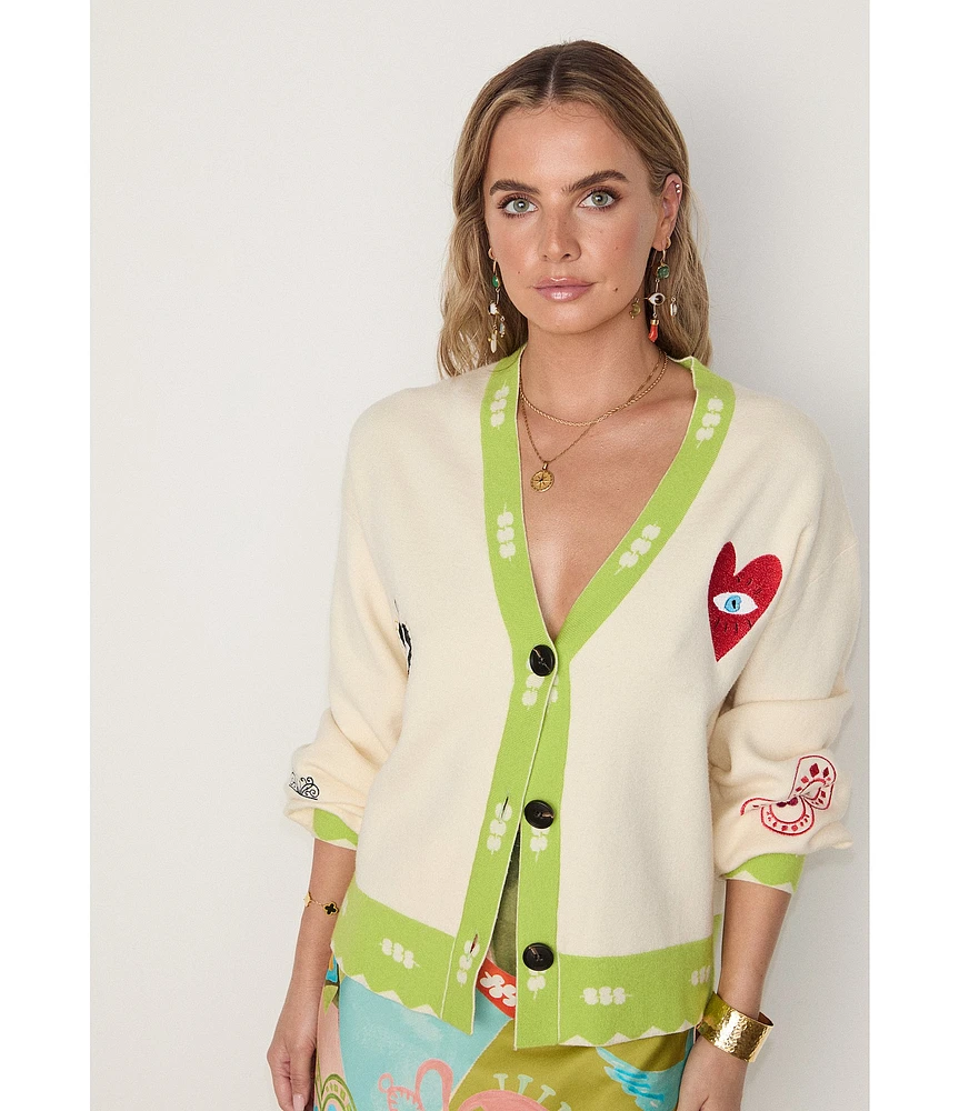 Never Fully Dressed Sundazed Embroidered V Neck Long Sleeve