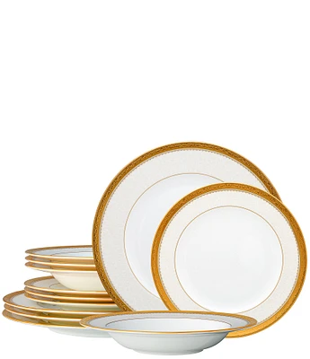 Noritake Platinum Wave Collection 12-Piece Set, Service For 4 at