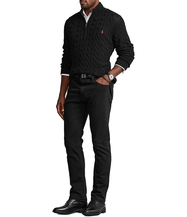 Compare Polo Ralph Lauren Big & Tall Cable Knit Cotton Quarter-Zip