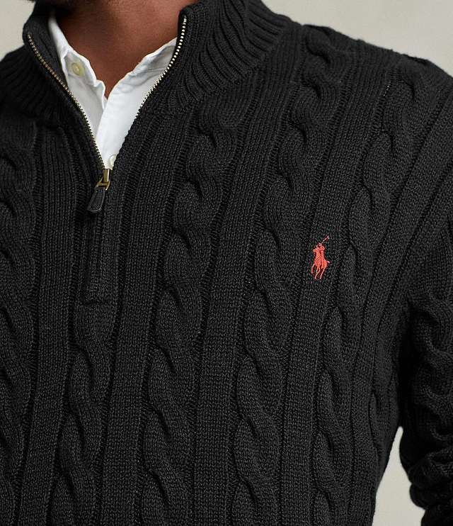 Compare Polo Ralph Lauren Big & Tall Cable Knit Cotton Quarter-Zip