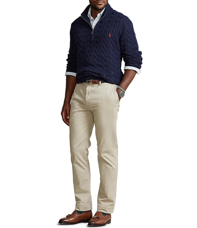 Compare Polo Ralph Lauren Big & Tall Cable Knit Cotton Quarter-Zip