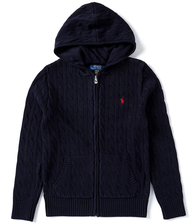Polo Ralph Lauren Big Boys 8-20 Long Sleeve Cable-Knit Hooded