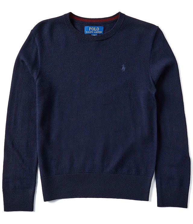 New Polo Ralph Lauren 100% Wool Knit Men Long Sleeve Rugby